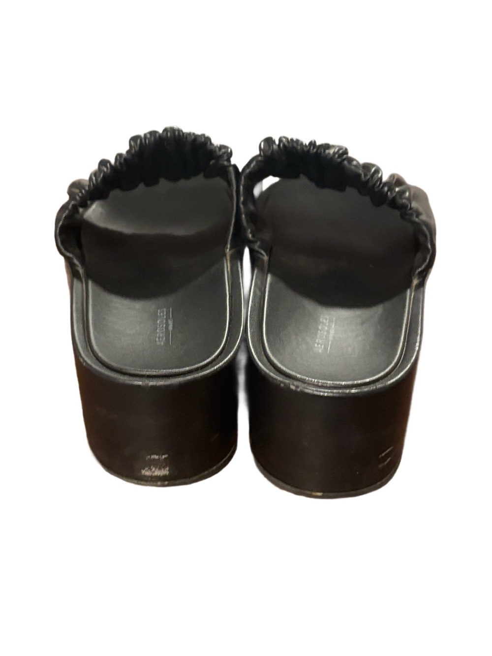 AEROSOLES Black Gathered Strap Slide Sandals - Picture 3 of 3